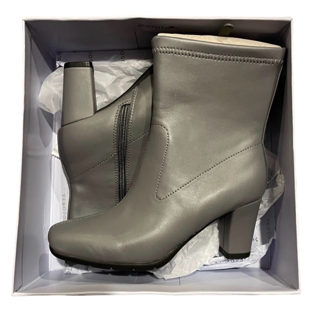 AEROSOLES Women's Charcoal Heeled Boots
